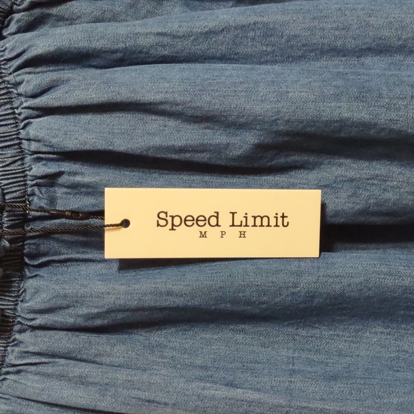 Speed Limit MPH Women's Denim Blouse Sz 2X Med Wash Boho Chic Peasant Hippie NWT - Picture 8 of 11